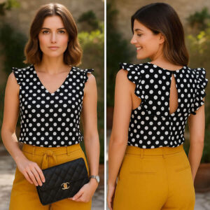 Blusa sin mangas con volantes