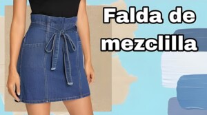 Falda corta de mezclilla