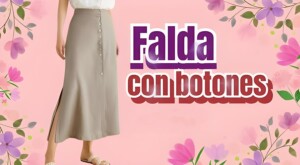 falda larga con botones