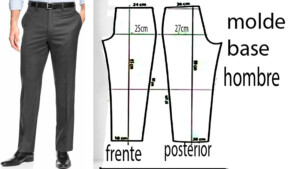 Molde base de pantalón de hombre