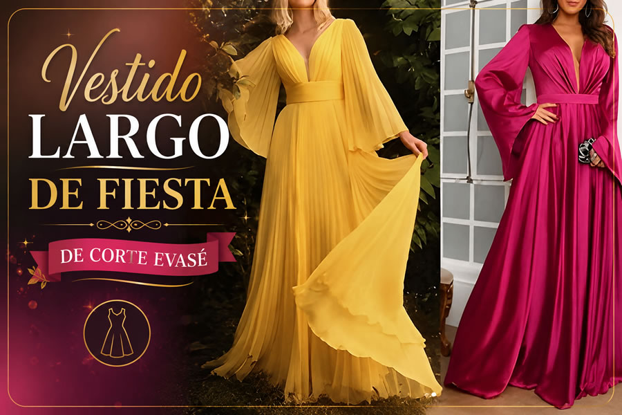 vestido fiesta corte evase