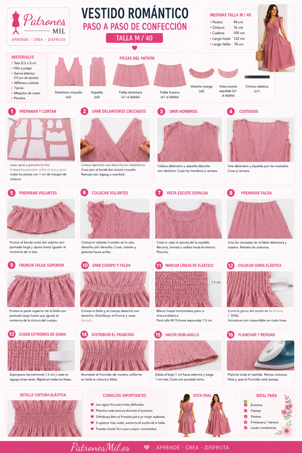 confeccion del vestido romantico