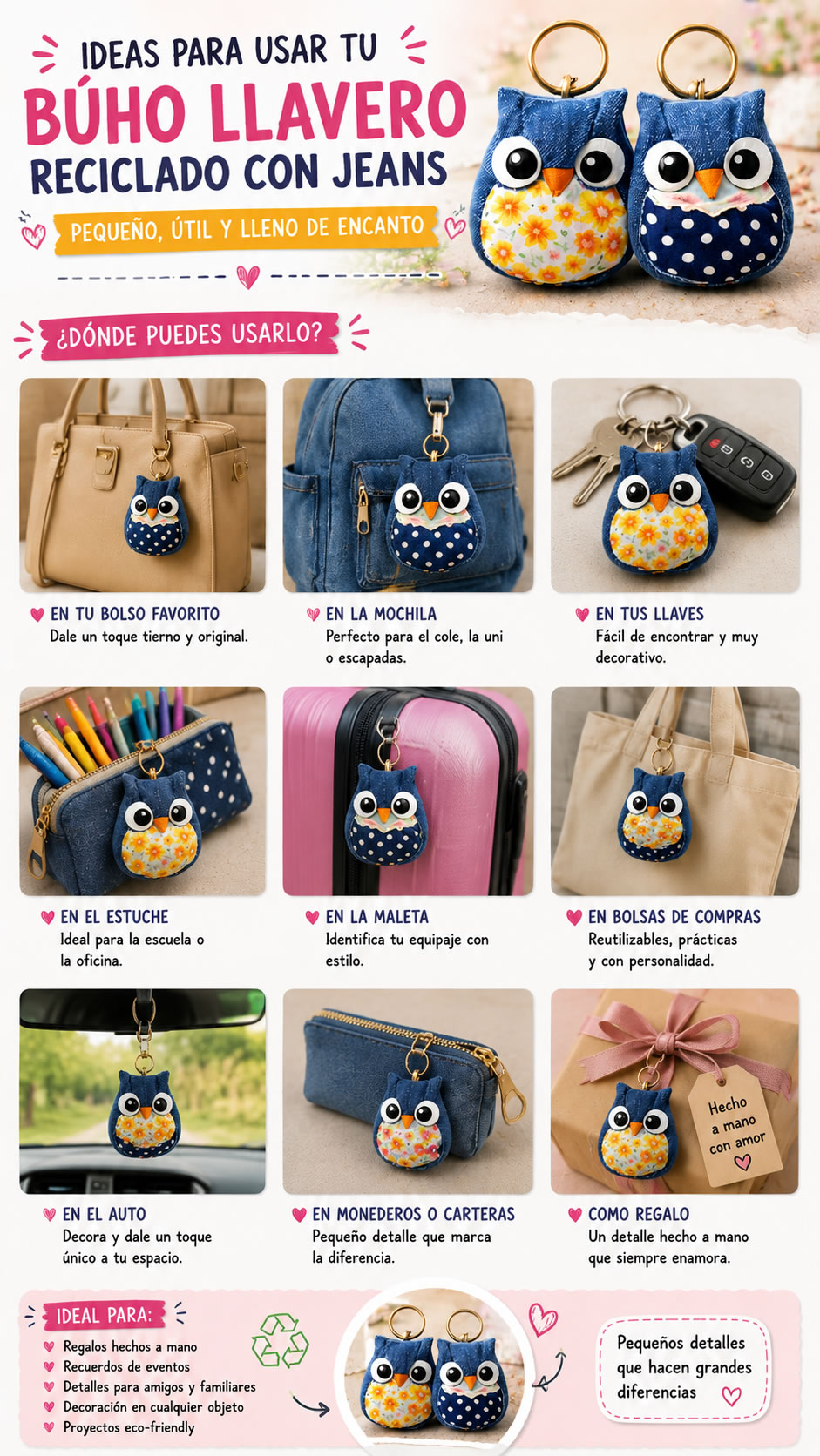 llavero reciclando jeans usos