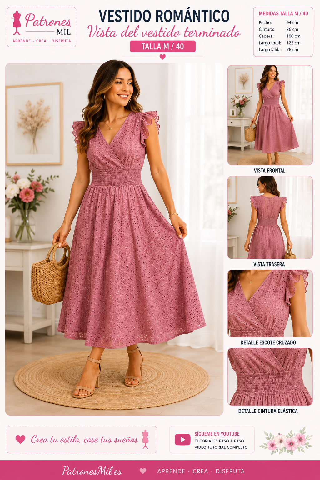 vestido cruzado romantico