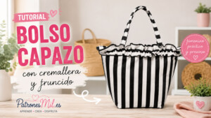 Cómo hacer un bolso capazo con cremallera y fruncido en el borde