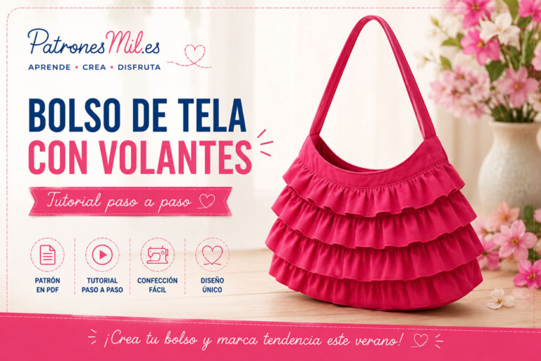 bolso de tela con volantes