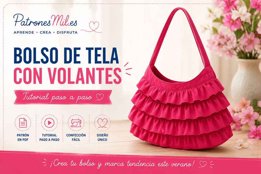 bolso de tela con volantes