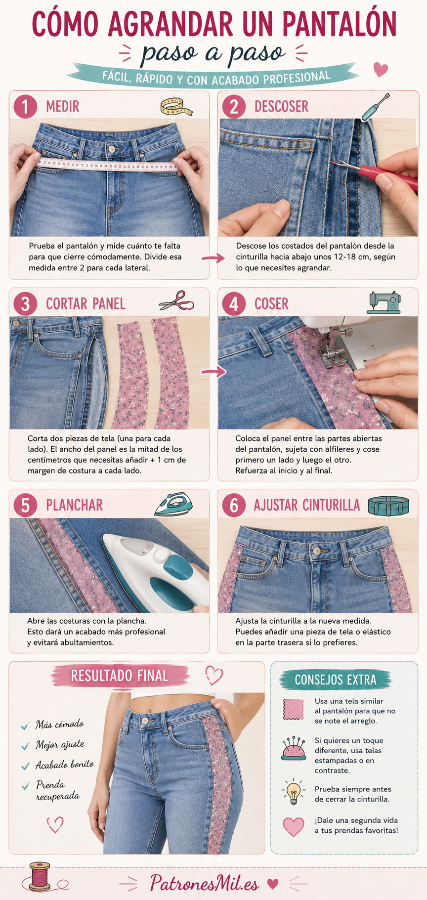 como agrandar pantalon DIY