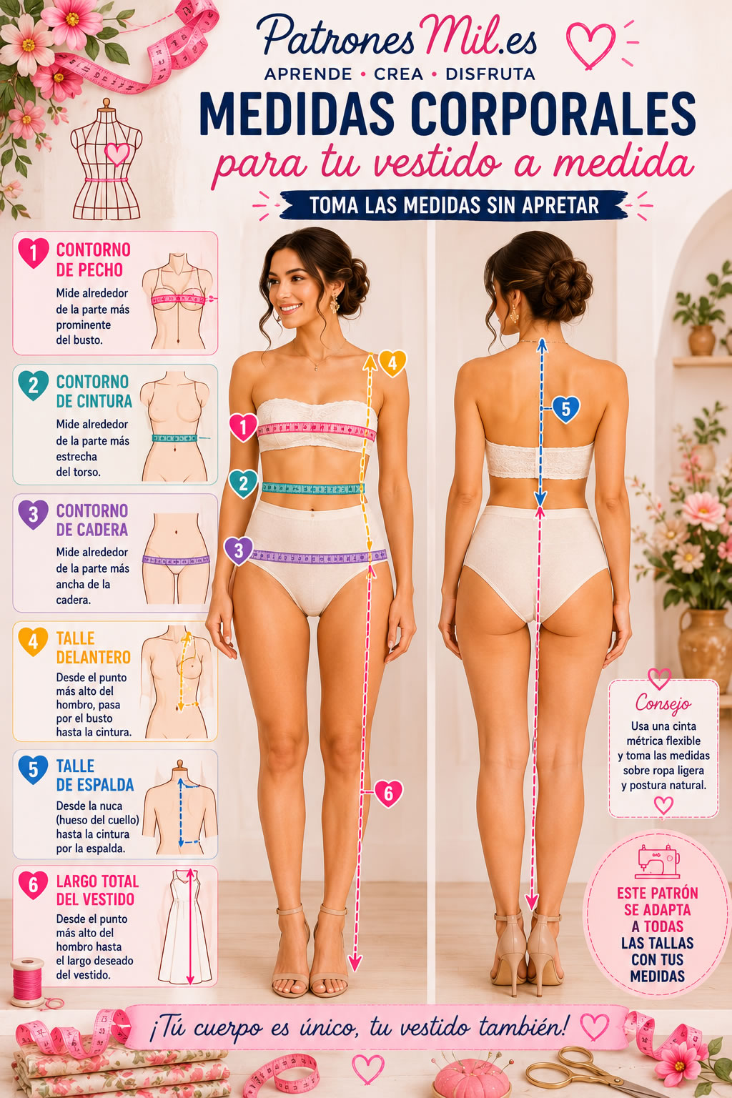 medidas para vestido cuello halter