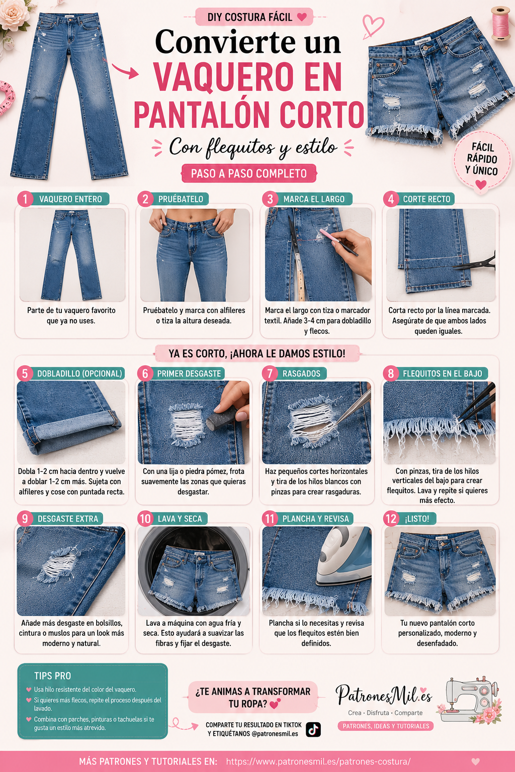 pantalon short desde un vaquero viejo 3