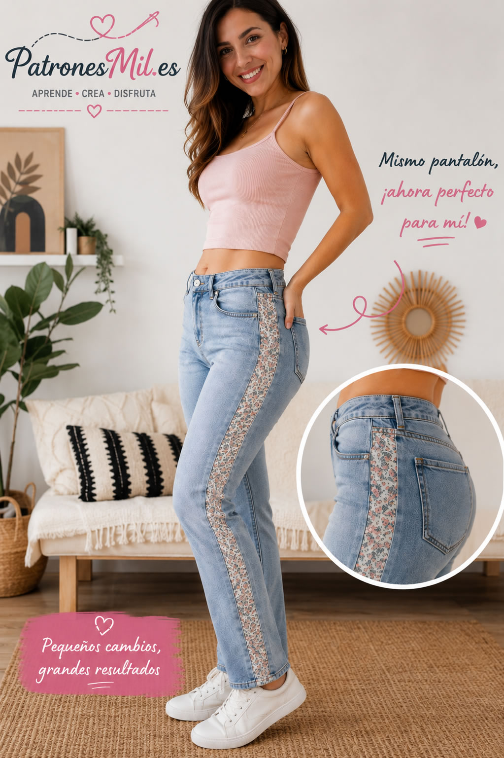 resultado final al agrandar el pantalon