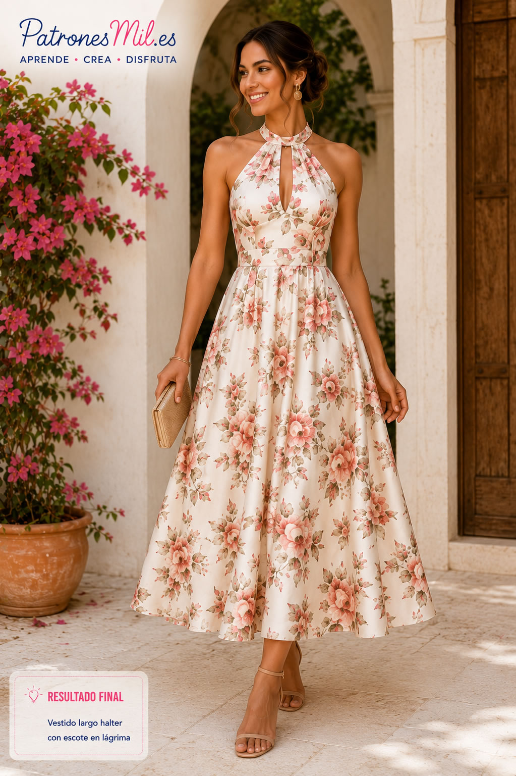 resultado final del vestido cuello halter