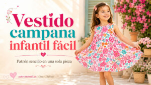 vestido infantil sencillo en una sola pieza