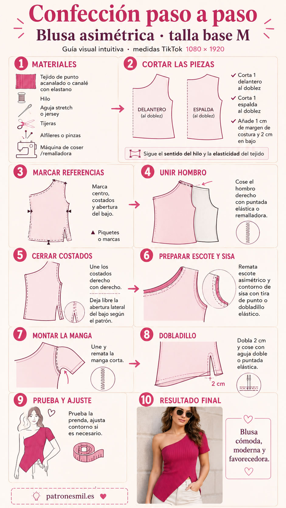 blusa asimetrica confección tutorial