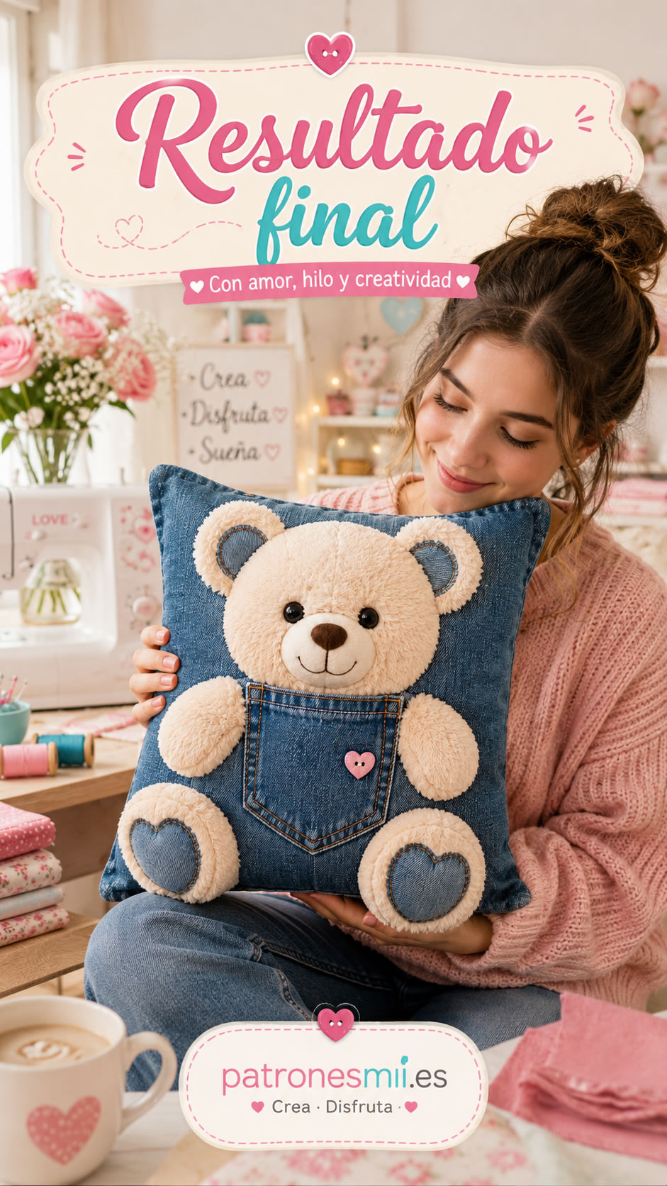 cojin osito de peluche resultado final