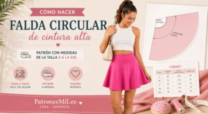 falda circular cintura alta