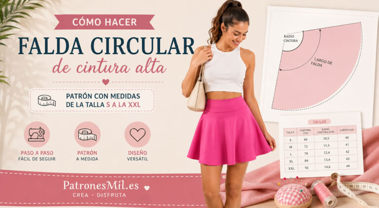 falda circular cintura alta