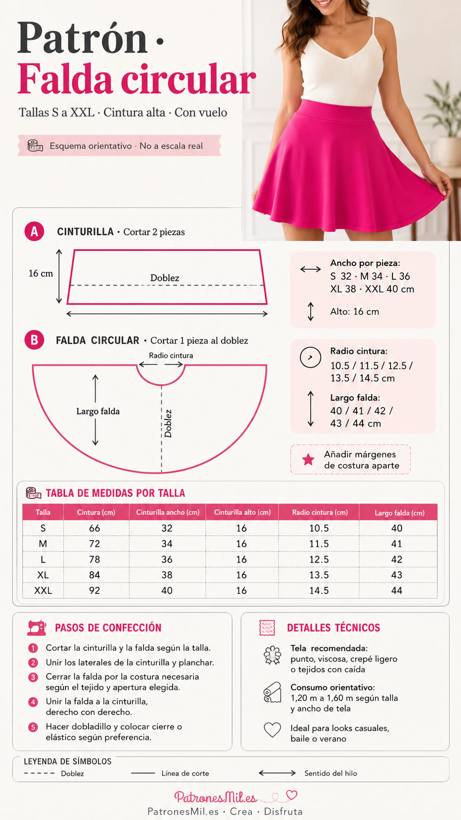 falda circular patron