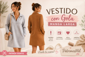 Patrón de vestido de manga larga