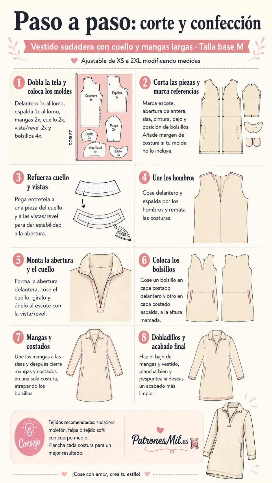 Vestido sudadero confección paso a paso