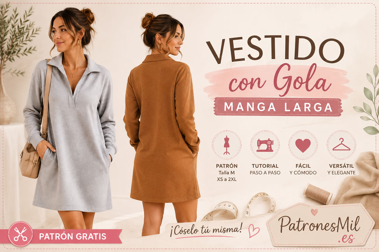 Patrón de vestido de manga larga