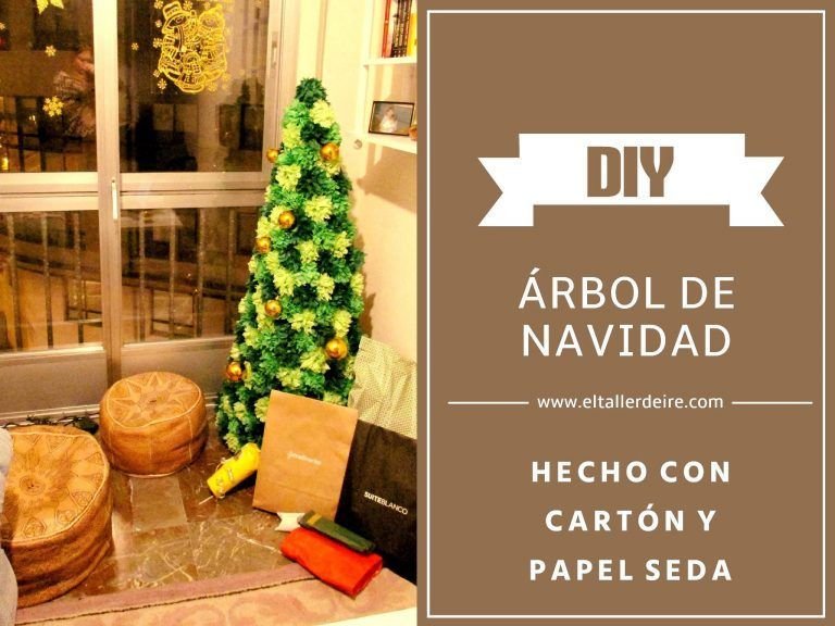 Árbol de Navidad de cartón y papel seda