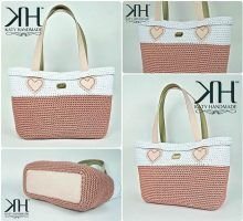 Bolso cesta a crochet o ganchillo