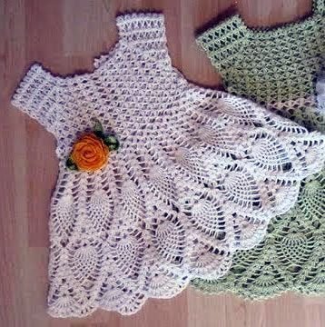 DIY Vestido bebés a crochet - Patrones gratis