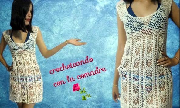 gasolina Masaccio comestible DIY vestido tejido a crochet para Playa - Patrones gratis