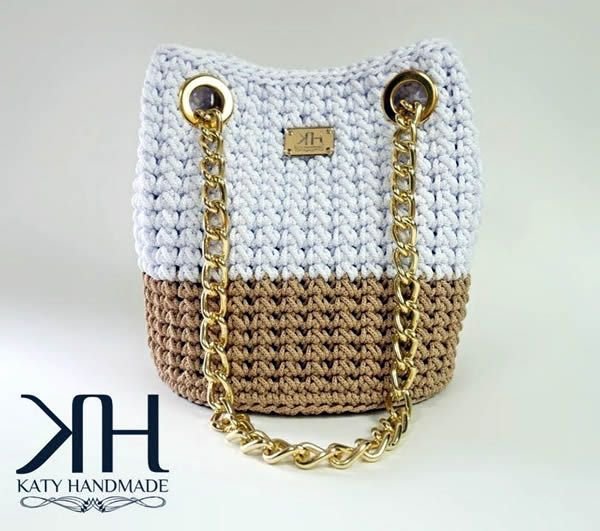 Bolso de mujer tejido a Crochet o Ganchillo con un diseño fácil y elegante  