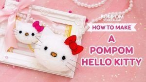 Pompones de Hello Kitty paso a paso