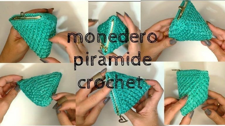 Monedero pirámide a crochet DIY paso a paso