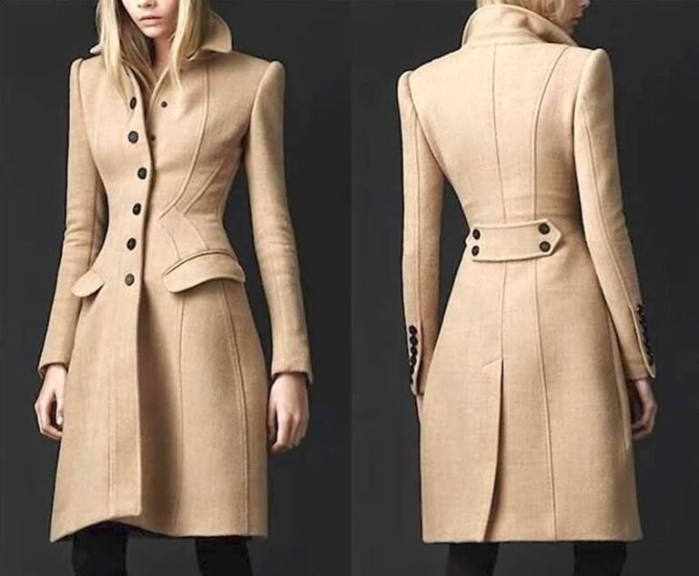 Abrigo largo para mujer con patrón DIY corte y confección