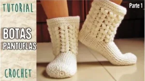 Botas pantuflas crochet