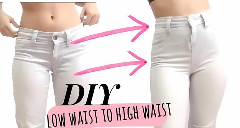 DIY Pantalones de cintura baja a cintura alta