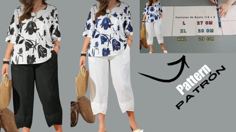 Blusa y Pantalón tipo Capri o pescador para Mujer