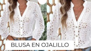 BLUSA fresca en ojalillo tendencia