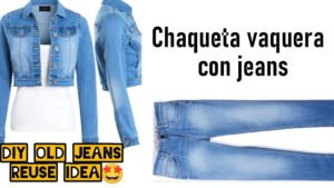 Chaqueta vaquera hecha con jeans viejos